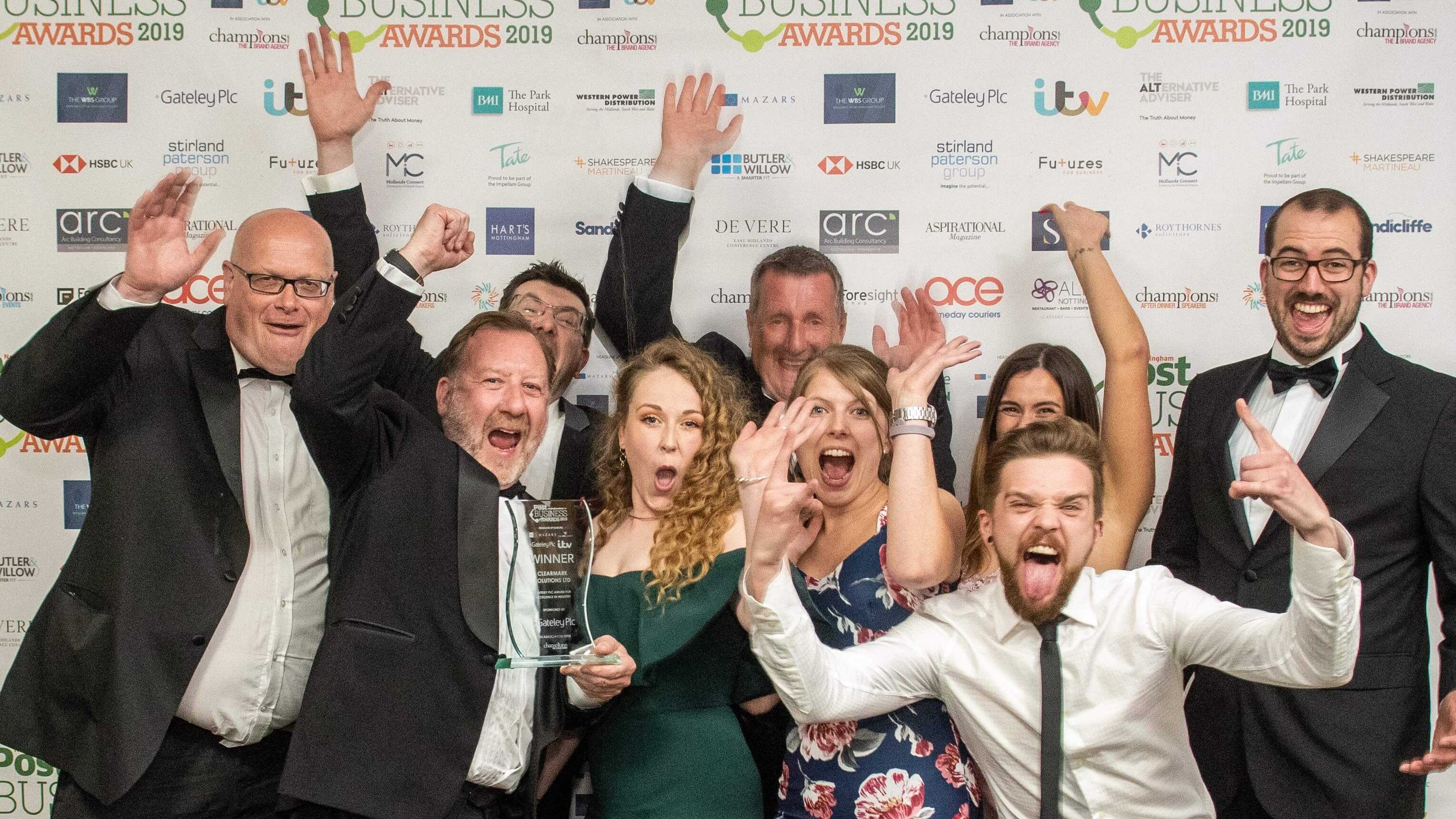 Nottingham Post Business Awards 2019 Clearmark Win