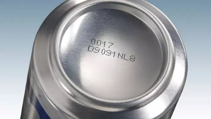 CIJ print on the bottom of an aluminium can