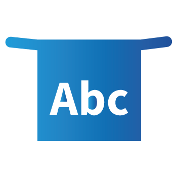 Large case coder abc icon transparent blue
