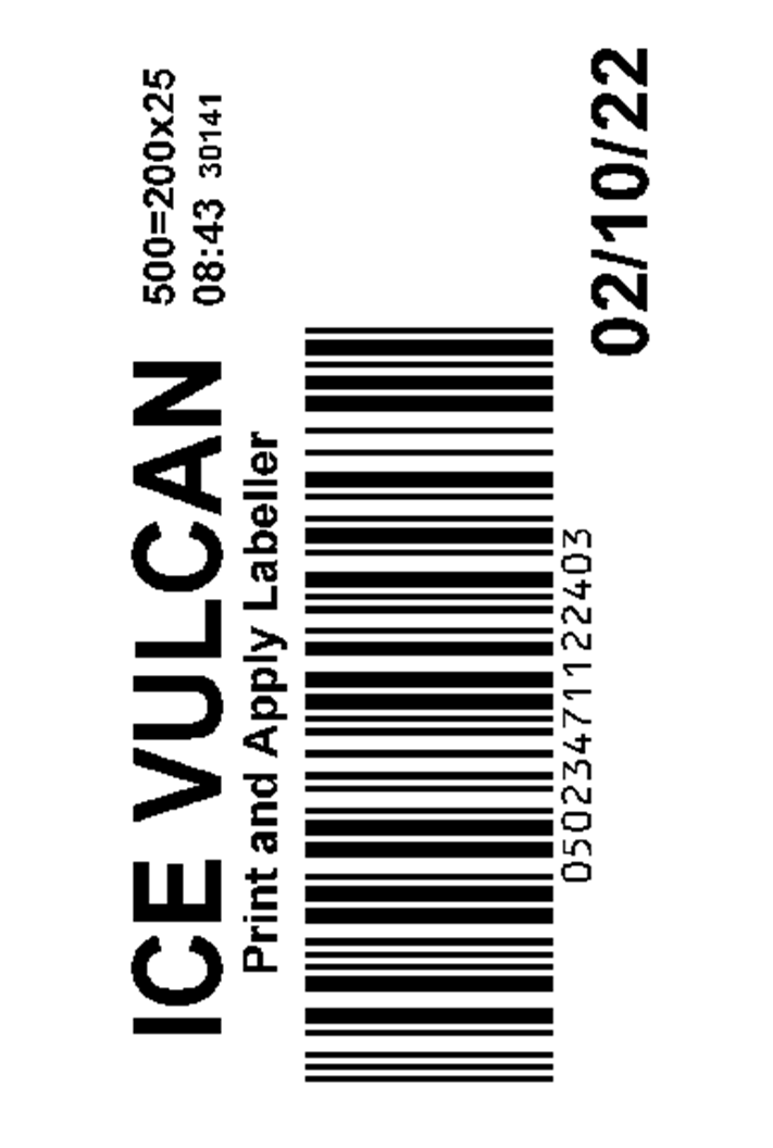 Ice vulcan label example barcodes best before dates coding traceability england